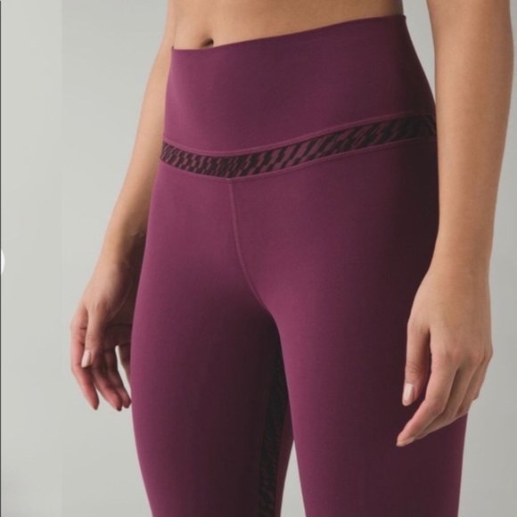 LululemonOG Align Pant 25" Leggings in Red Grape Black Shifted Horizon RARE